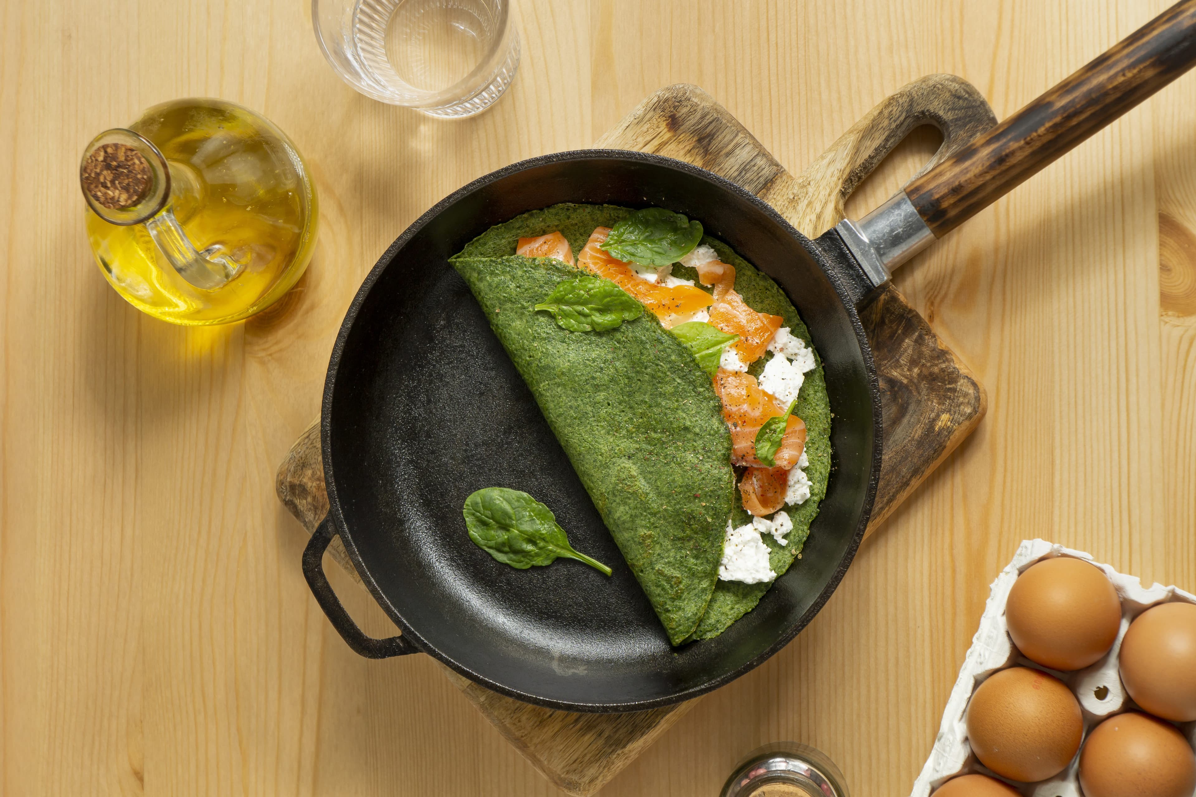 Spinach and feta omelette